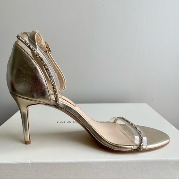 Vince Camuto | BNIB Phillipa Gold Jewel Leather Ankle Strap Sandals - Picture 13 of 15
